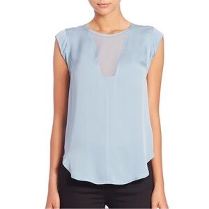 Rebecca Taylor light Blue Charlie Silk Top Size 0
